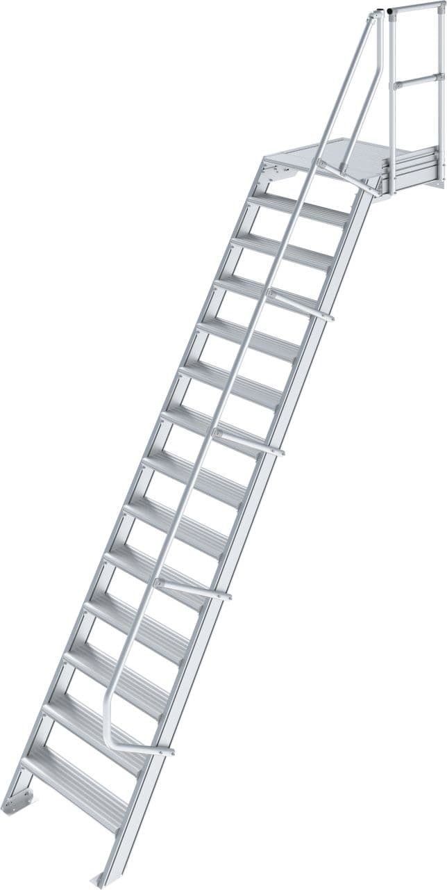 Трап с платформой Krause STABILO 14, ступени рифленый алюминий 600 мм, 60° 825032